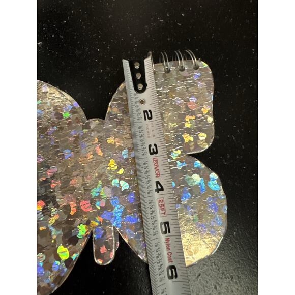 Once Upon a Rose Silver Sparkly Die Cut Butterfly Notebook Lined Girls - Picture 5 of 5